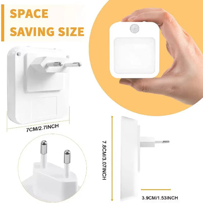 Night Light Motion Sensor with LED Light EU Plug Lamps Children'S Night Light Wireless Night Lamp for Bedside Table Bedroom