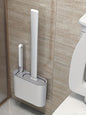 Random Delivery Silicone Toilet Brush Set & Wall Mounted Toilet Brush Holder