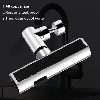 Kitchen Waterfall Three-Mode Universal Swivel Extension Faucet Splash-Proof Nozzle Sink Multi-Function