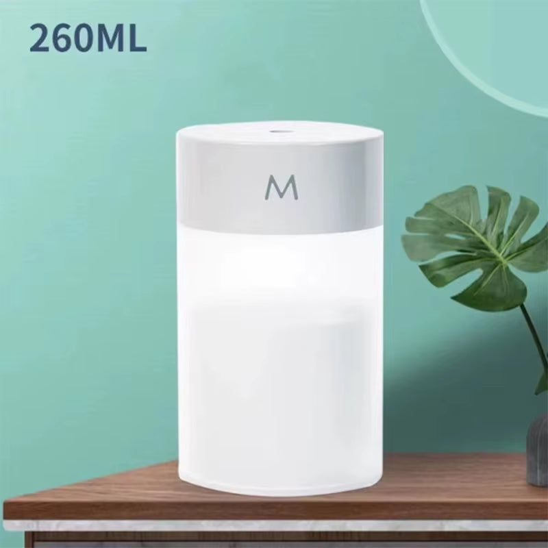 260Ml Aroma Diffuser USB Smart Ultrasonic Air Humidifier Desktop Mute Essential Oil Diffuser Atomizer with LED Lamp for Home Car