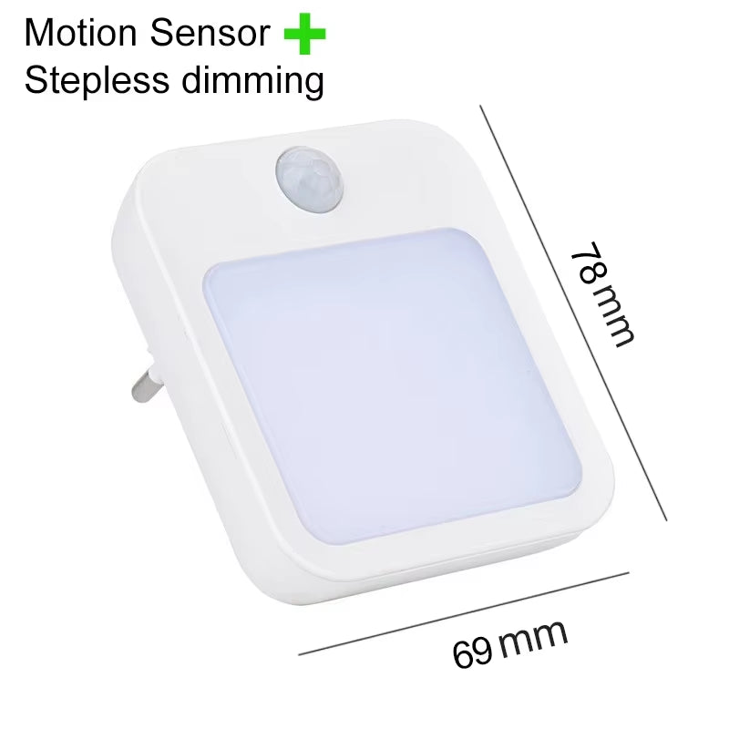 Night Light Motion Sensor with LED Light EU Plug Lamps Children'S Night Light Wireless Night Lamp for Bedside Table Bedroom