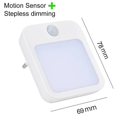 Night Light Motion Sensor with LED Light EU Plug Lamps Children'S Night Light Wireless Night Lamp for Bedside Table Bedroom