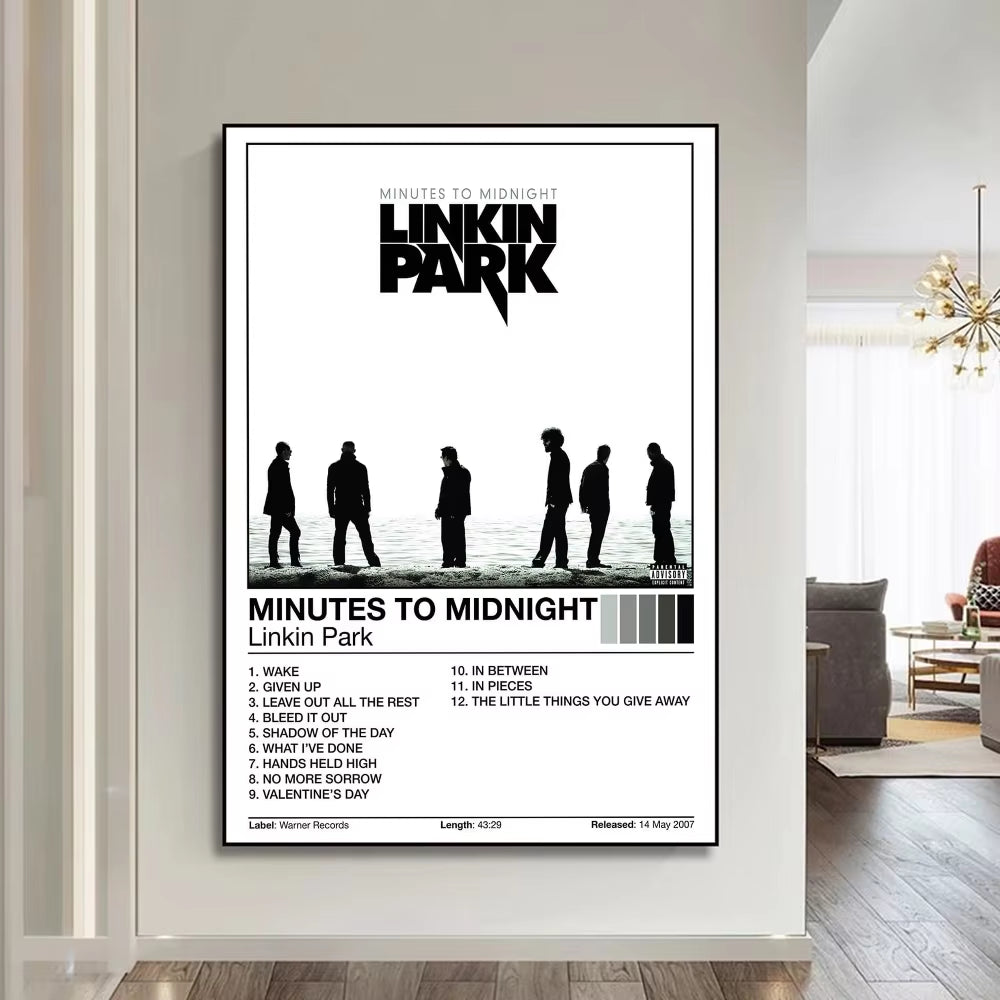 Band L-Linkin Cool P-Park Self-Adhesive Art Poster Waterproof Paper Sticker Coffee House Bar Posters Wall Stickers