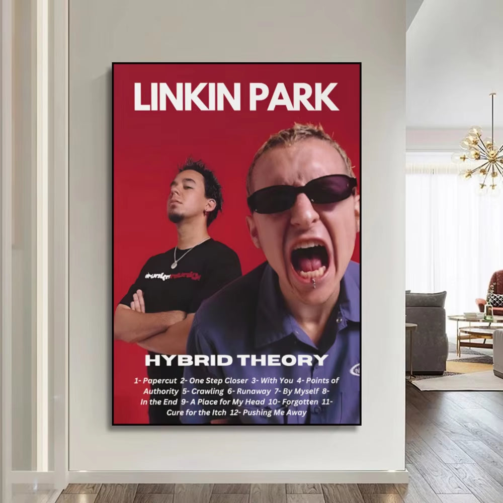 Band L-Linkin Cool P-Park Self-Adhesive Art Poster Waterproof Paper Sticker Coffee House Bar Posters Wall Stickers