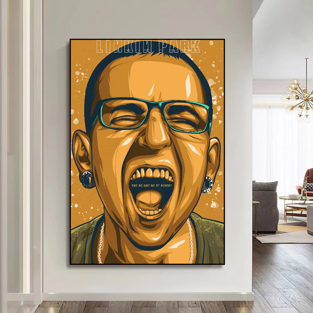 Band L-Linkin Cool P-Park Self-Adhesive Art Poster Waterproof Paper Sticker Coffee House Bar Posters Wall Stickers