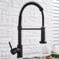 Spring Brushed Nickel Kitchen Faucet Deck Mounted Mixer Tap 360 Degree Rotation Stream Sprayer Nozzle Kitchen Sink Hot Cold Taps