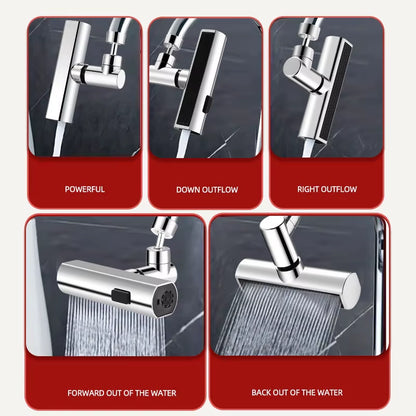 Kitchen Waterfall Three-Mode Universal Swivel Extension Faucet Splash-Proof Nozzle Sink Multi-Function