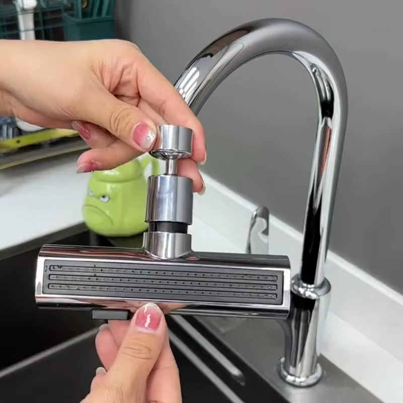 Kitchen Waterfall Three-Mode Universal Swivel Extension Faucet Splash-Proof Nozzle Sink Multi-Function