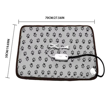 3-Speed Adjustable Heating Pad for Dog Cat Power-Off Protection Pet Electric Heated Warm Mat Bed Waterproof Bite-Resistant Wire