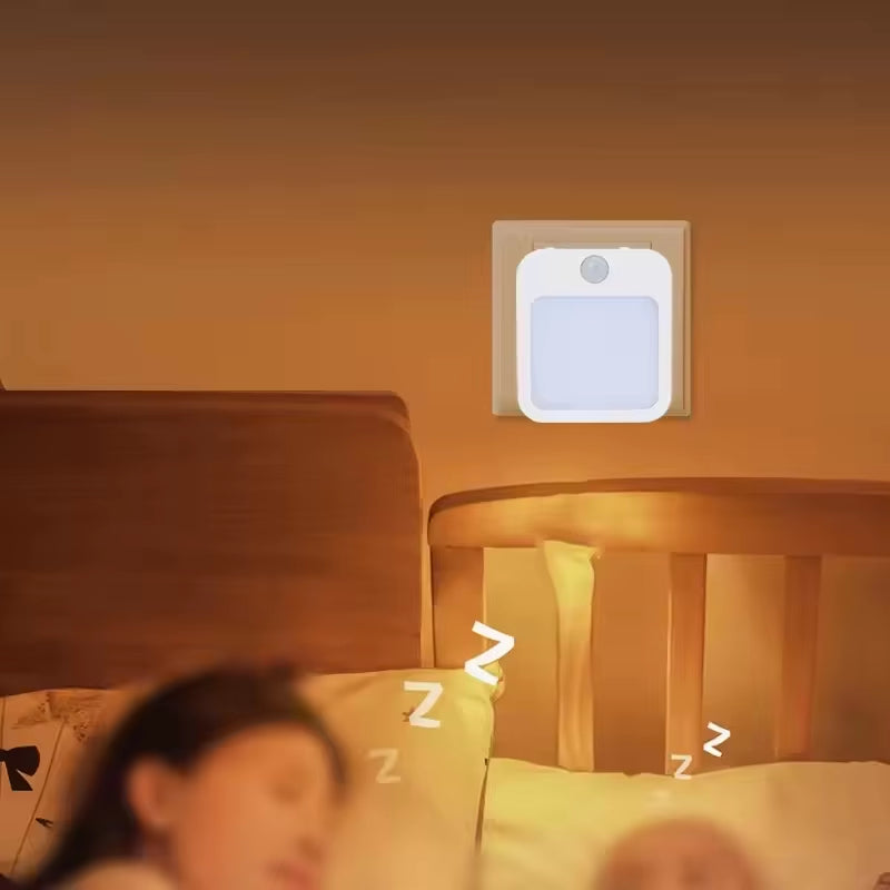 Night Light Motion Sensor with LED Light EU Plug Lamps Children'S Night Light Wireless Night Lamp for Bedside Table Bedroom