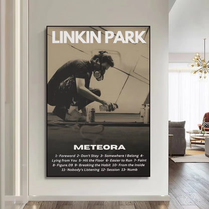 Band L-Linkin Cool P-Park Self-Adhesive Art Poster Waterproof Paper Sticker Coffee House Bar Posters Wall Stickers