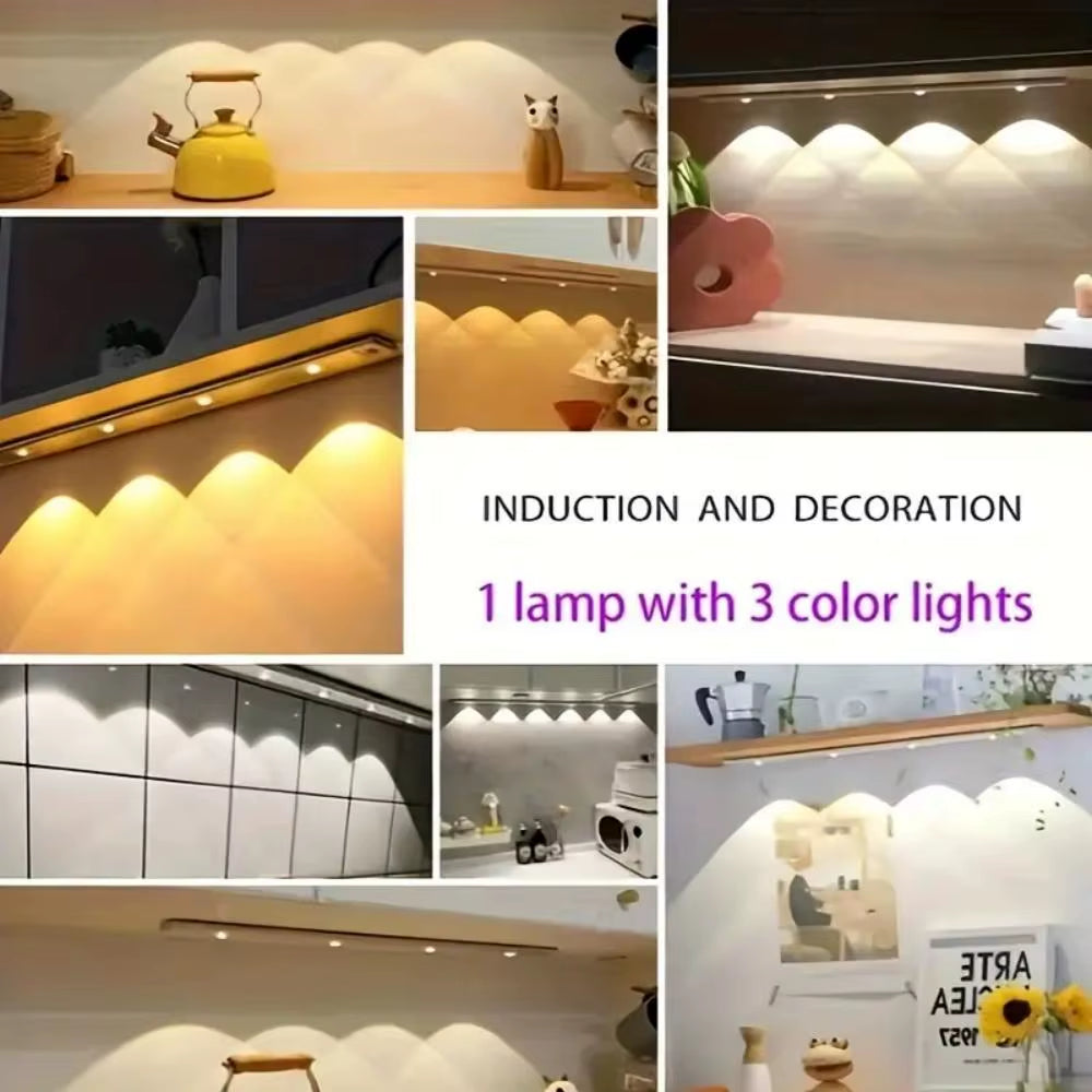 Motion Sensor Light LED Sensor Lamp Wireless Ultra Thin USB LED for Kitchen Cabinet Bedroom Wardrobe Indoor Lighting Night Light